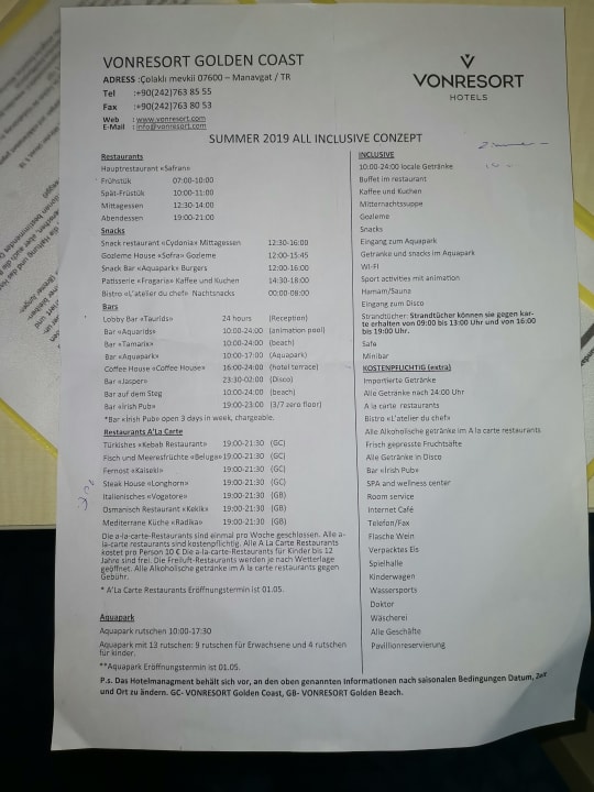 Sonstiges VONRESORT Golden Coast