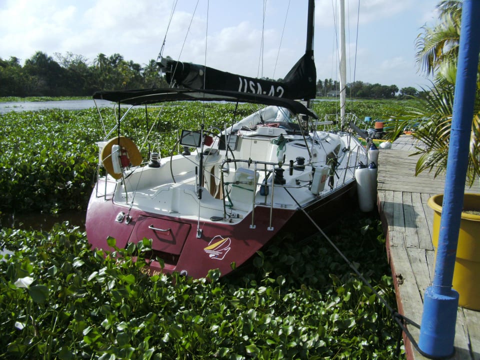 US Yacht vor der Lodge Hotel Orinoco Delta Lodge