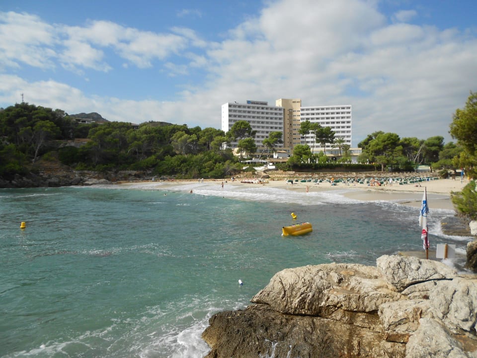 Die Bucht mit dem Hotel Karolina-Roc Iberostar Waves Pinos Park