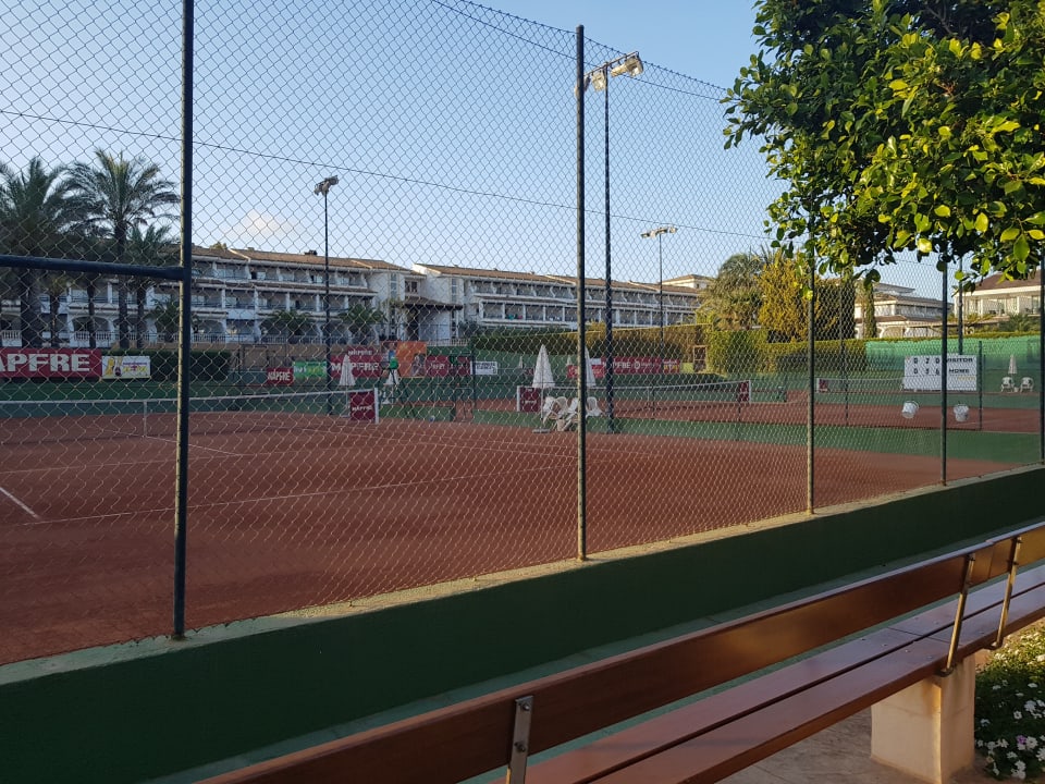 Ein Teil der Tennisplätze  Hotel Beach Club Font de Sa Cala
