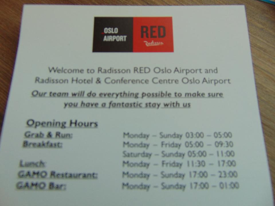 Zimmer Radisson RED, Oslo Airport
