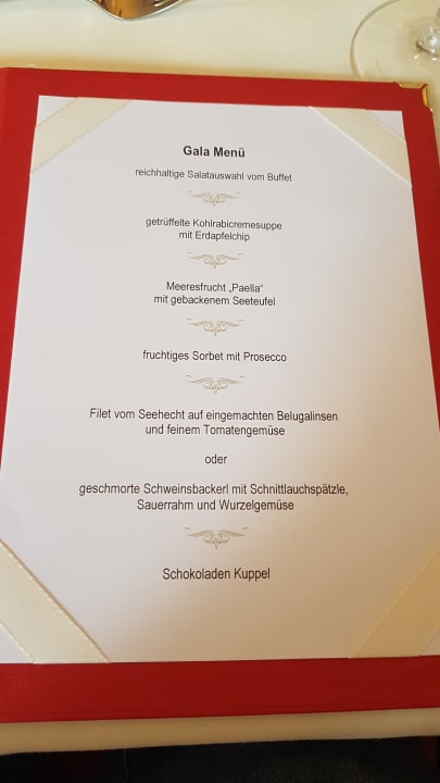 Gala Menü SPA Hotel Erzherzog Johann
