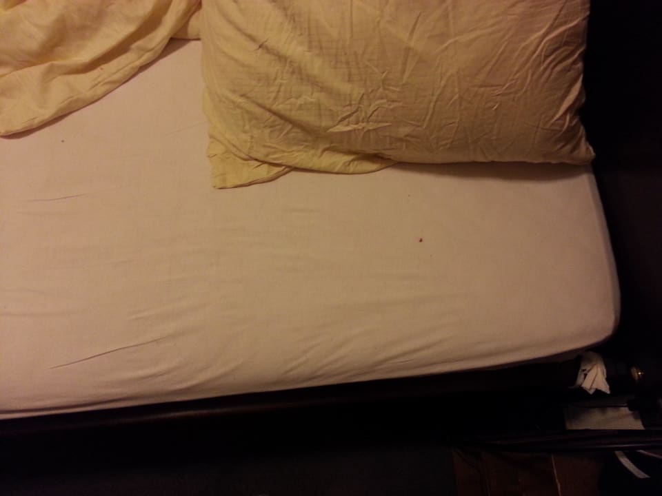 Komische Flecken und Haare auf der Bettwäsche Hotel Stadt Hamm