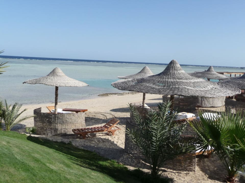 Widok na plażę spod fish marketu Blue Reef Red Sea Resort