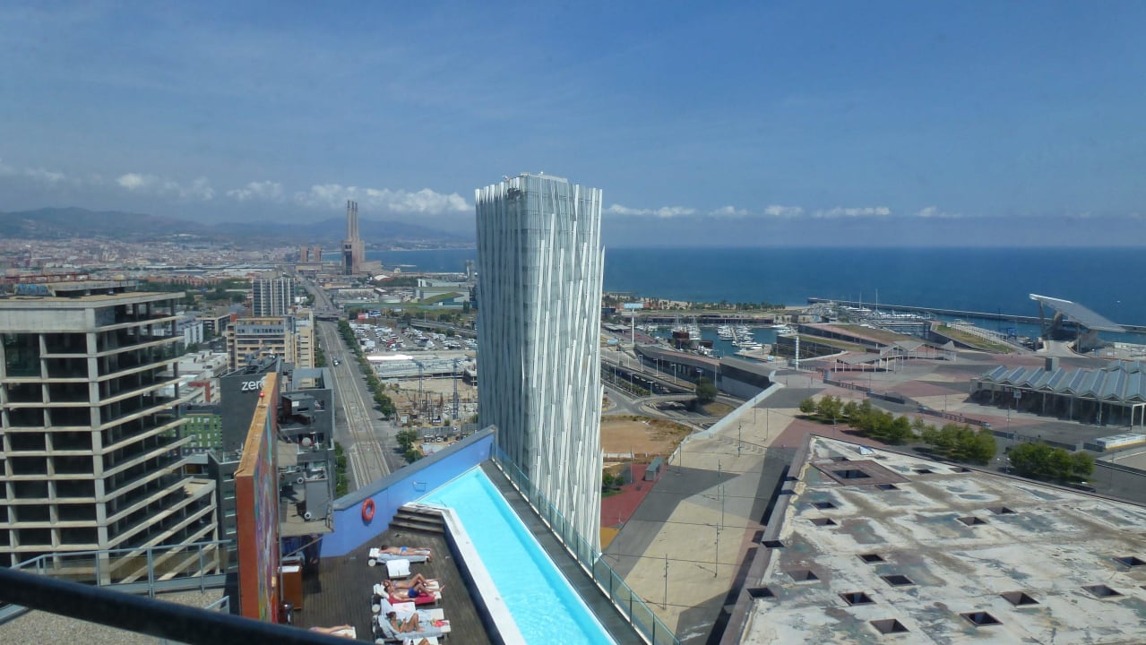 Ausblick aus dem 26. Stock Richtung Meer Hotel Barcelona Princess