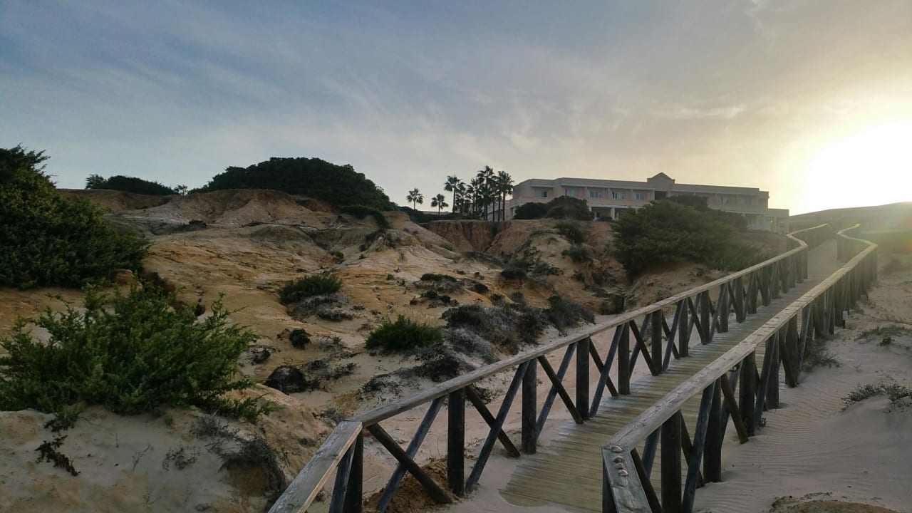 Steg durch die Dünen zum Hotel  Hipotels Playa la Barrosa