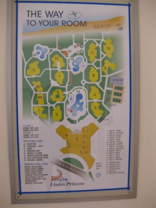 Lageplan der Anlage Lindos Princess Beach Resort & Spa