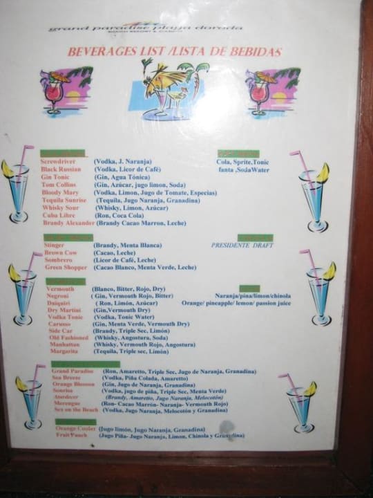 Cocktailtime Grand Paradise Playa Dorada