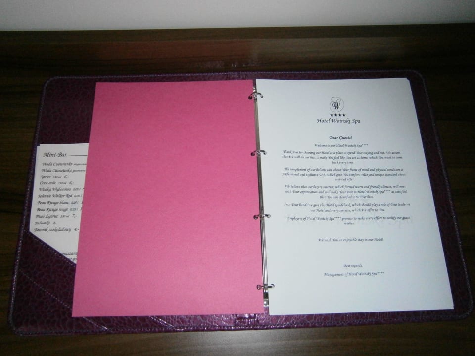 Zimmermappe Hotel Woiński Spa