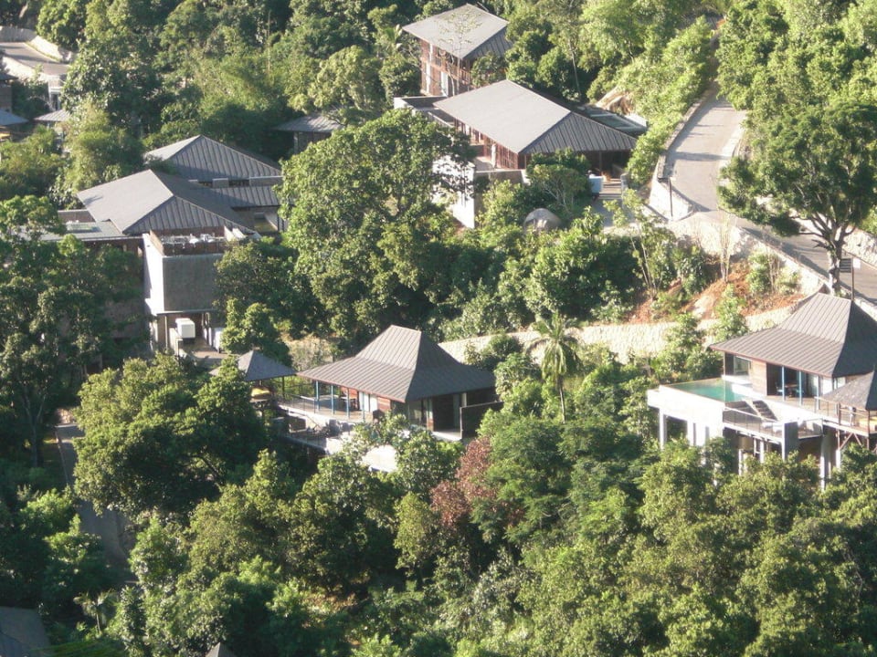 Einige Villen von oben Four Seasons Resort Seychelles