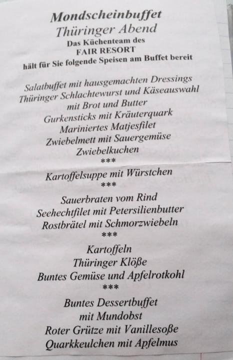 Mondscheinbuffet Fair Resort
