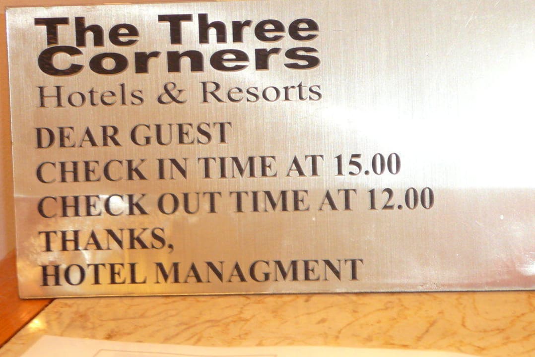 Die Ein/Aus-Checkzeiten Hotel Three Corners Ocean View prestige - Adults only