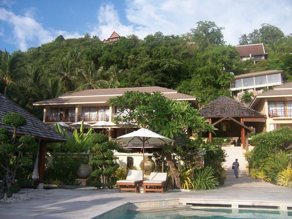 Blick aufs Haupthaus The Sunset Beach Resort & Spa