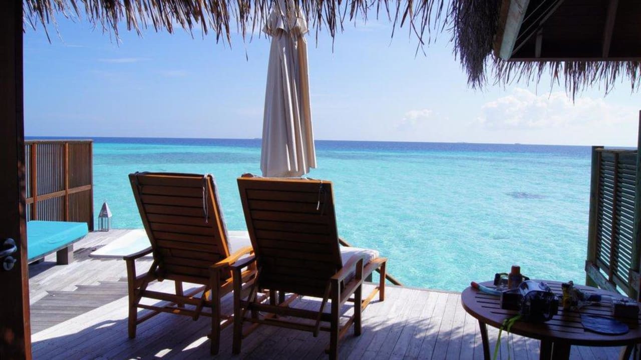 Blick von der SPA Wasservilla 408 Conrad Maldives Rangali Island