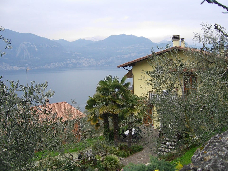 Blich auf die Ferienwohnung mit Außenanlage Agriturismo Uliveta