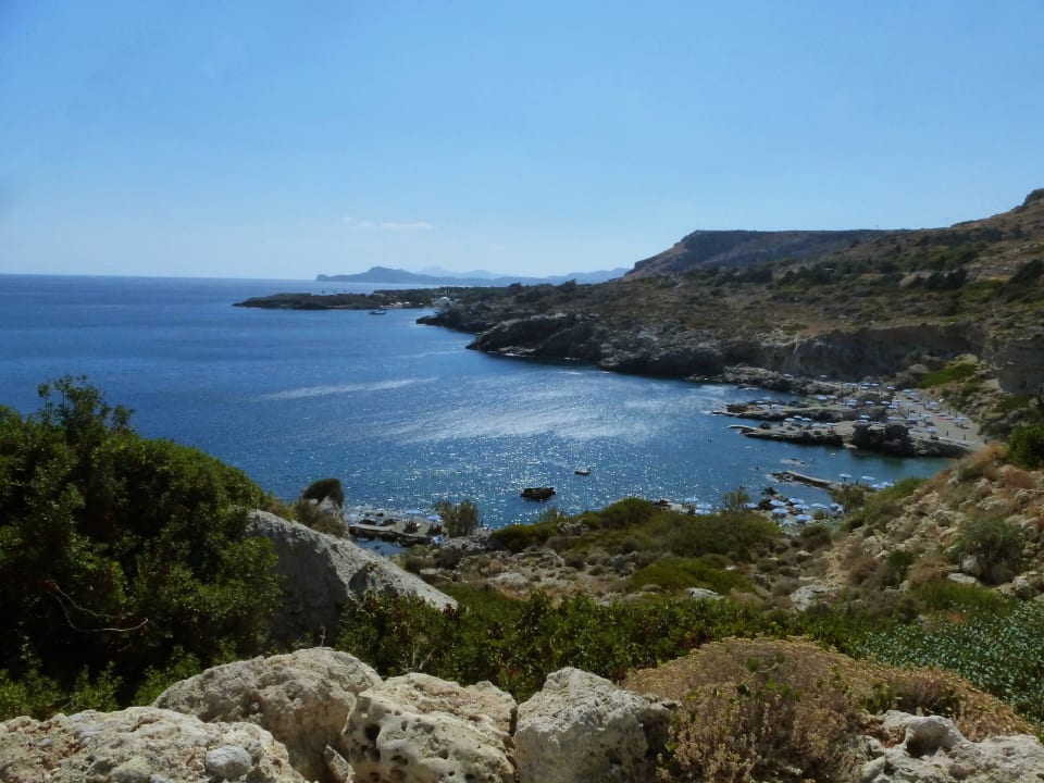 Blick zum Strand von Pool Mythos Hotel Kalithea Horizon Royal