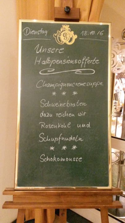 Abendmenü Hotel Herzog Georg