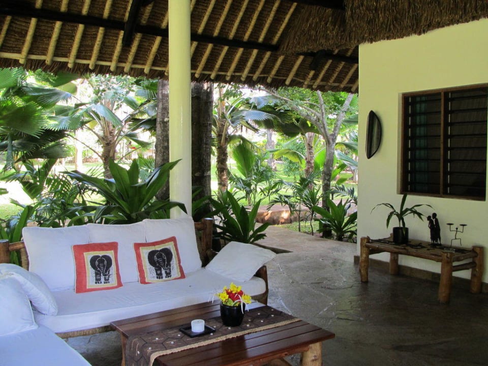Terrasse Bungalow Marius Hotel Karibuni Rafiki Beach Resort