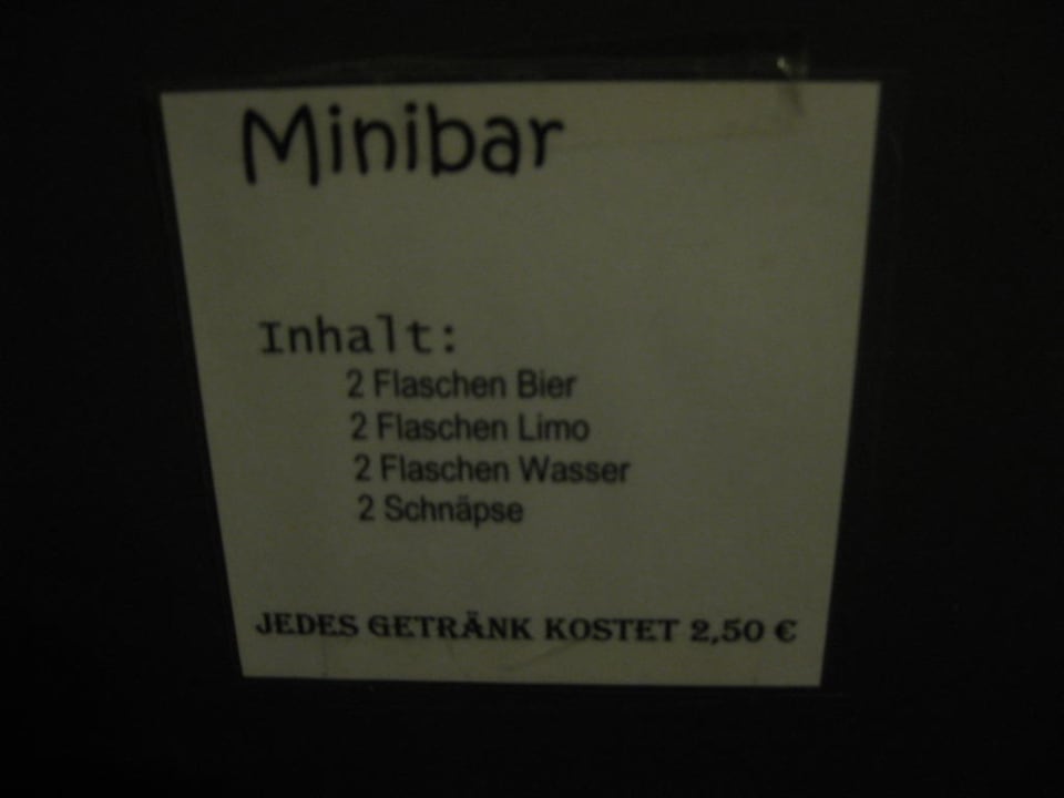 Minibarpreise Gasthof Bergheimat