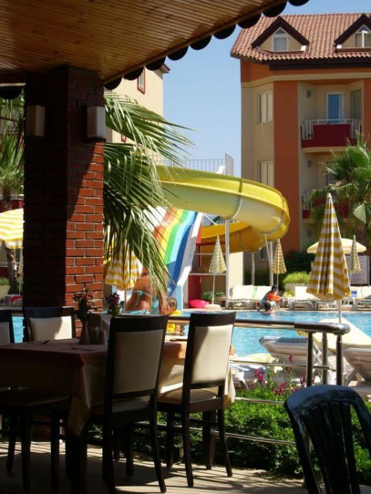 Blick auf die Rutschen Hotel Orfeus Park