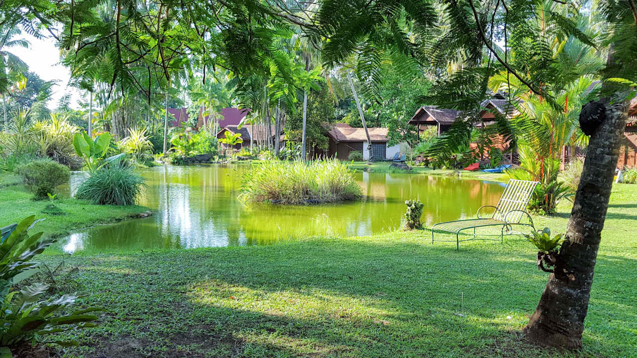 Blick von der Terrasse Hotel Tanjung Inn Villa de Fedelia