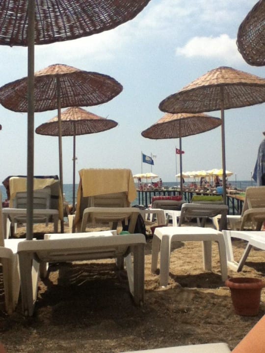 Der Strand mit den Liegen Club Dizalya