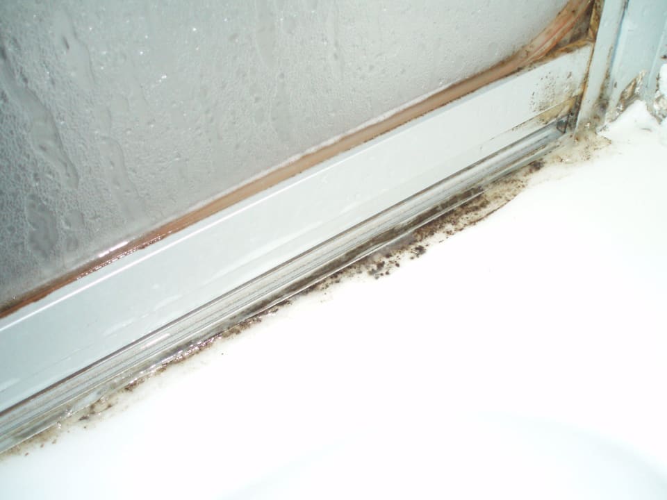 Schimmlige und verschmutzte Duschwand (Zimmer 1225 Oz Hotels Incekum Beach