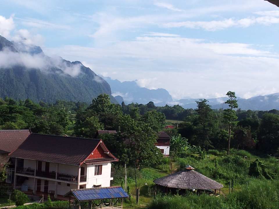 Aussicht vom Balkon Guesthouse Domon
