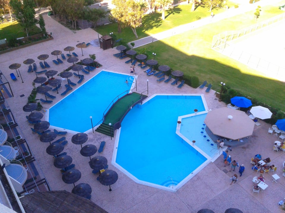 Vom Balkon fotografiert Olympos Beach Hotel