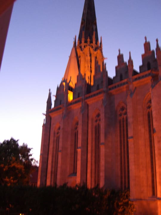 Blick vom Zimmer auf die Marienkirche Pension bei der Marienkirche