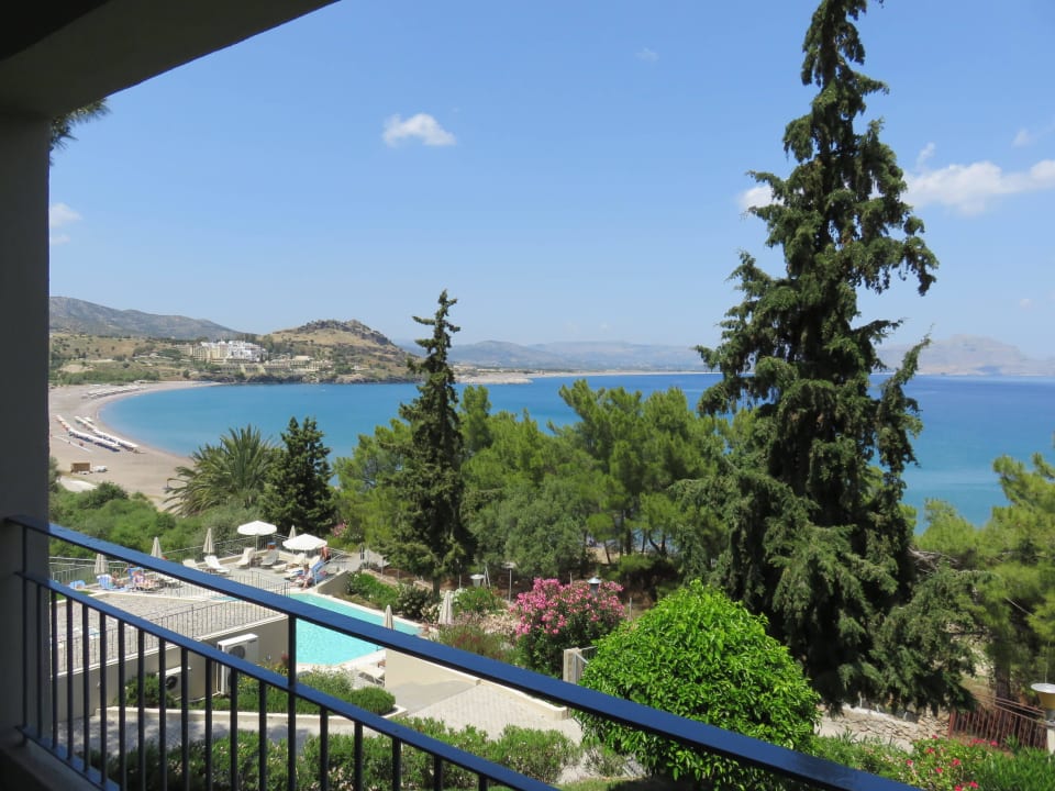 Ausblick vom Balkon Lindos Mare, Seaside Hotel