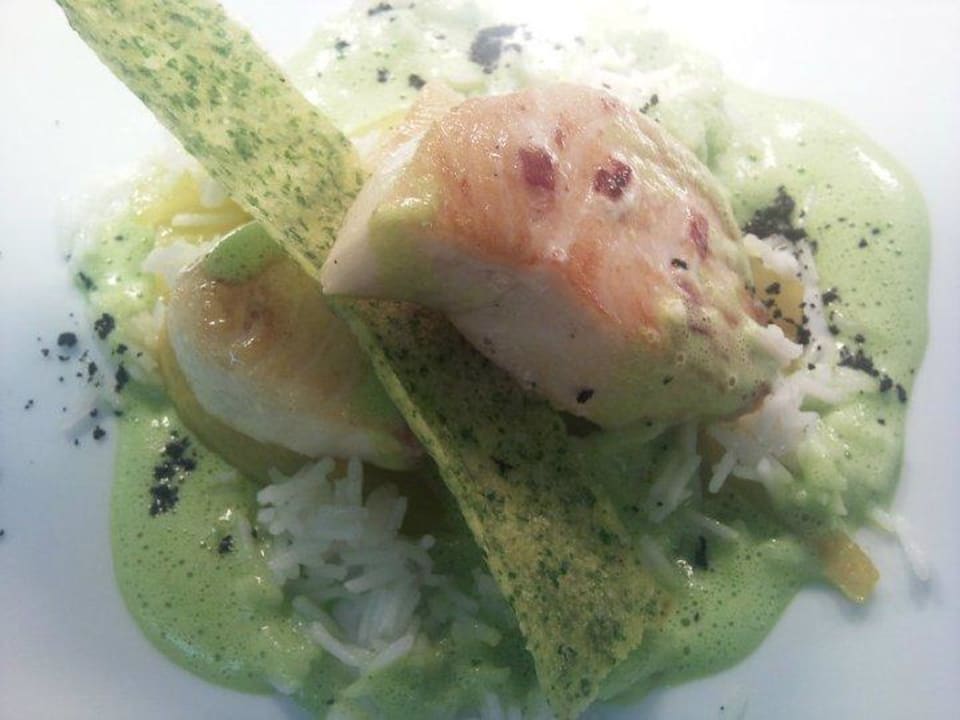 Mit Bauchspeck gespickte Buttermakrele Hotel Chalet Mirabell