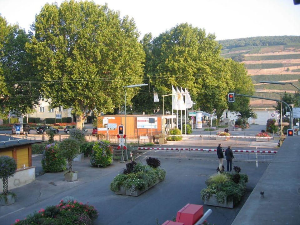 Ausblick Richtung Rhein Rheinhotel Starkenburger Hof