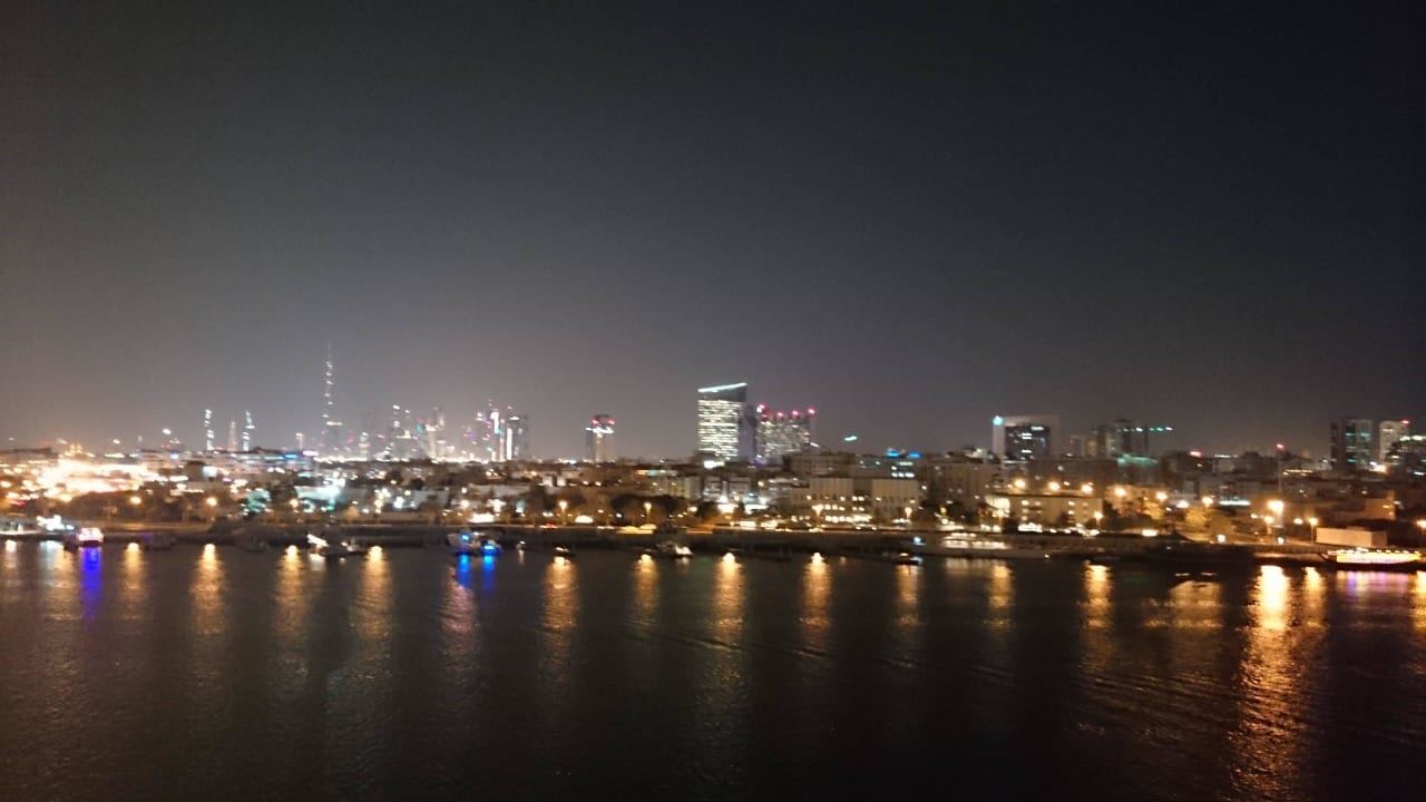 Dubai skyline at night (view from the room) Sheraton Dubai Creek Hotel & Towers