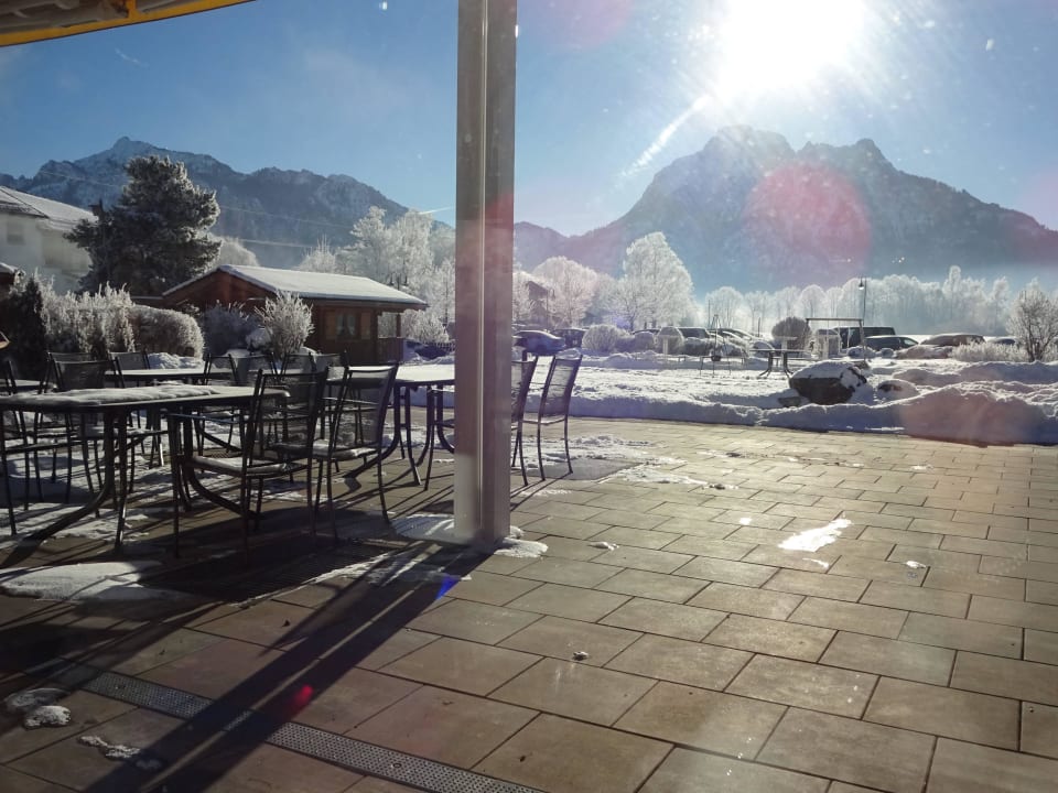 Blick vom Frühstücksraum Hotel Sommer