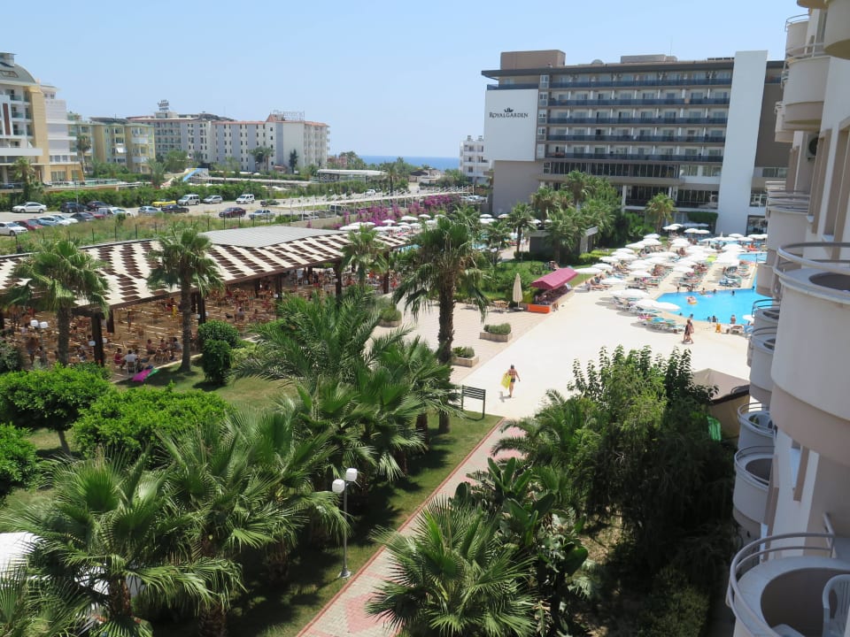 Im Hintergrund das Royal Garden Select Hotel Hotel Royal Garden Beach