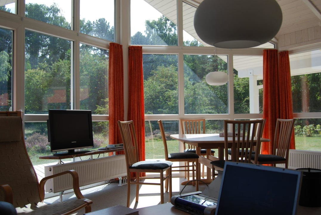 Blick aus dem Wohnbreich in den Wald Ferienhäuser DanCenter