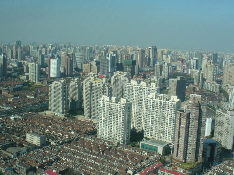 Ausblick von der drehbaren Kuppel Radisson Blu Hotel Shanghai New World