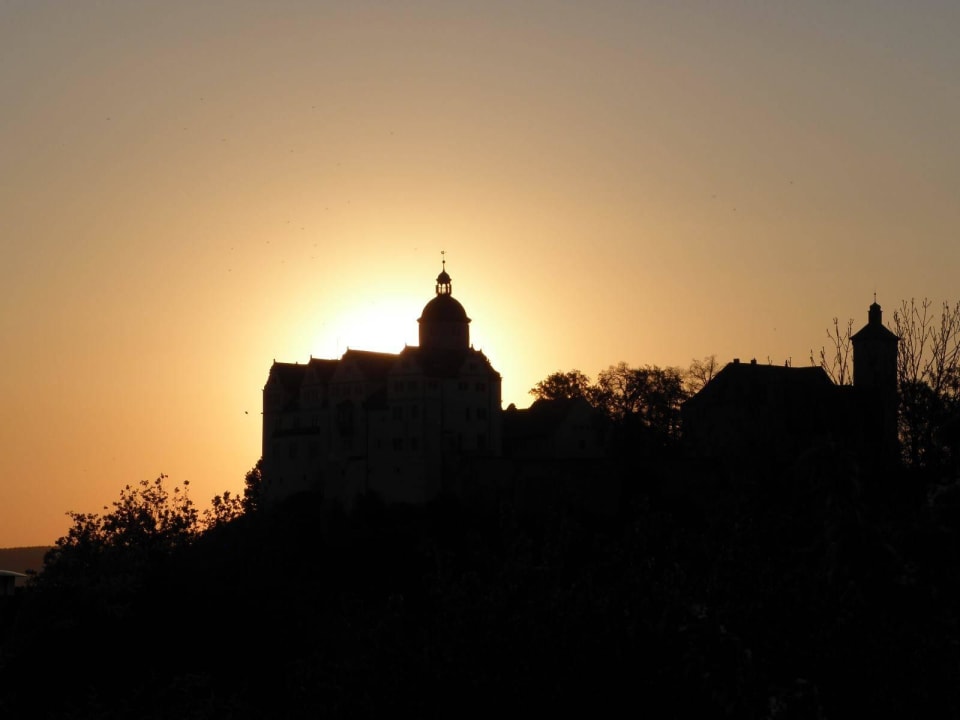 Sonnenuntergang Ferienwohnung Fernblick Ranis