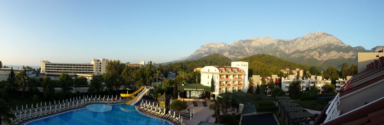 Panoramic view from balcony Greenwood Kemer Resort