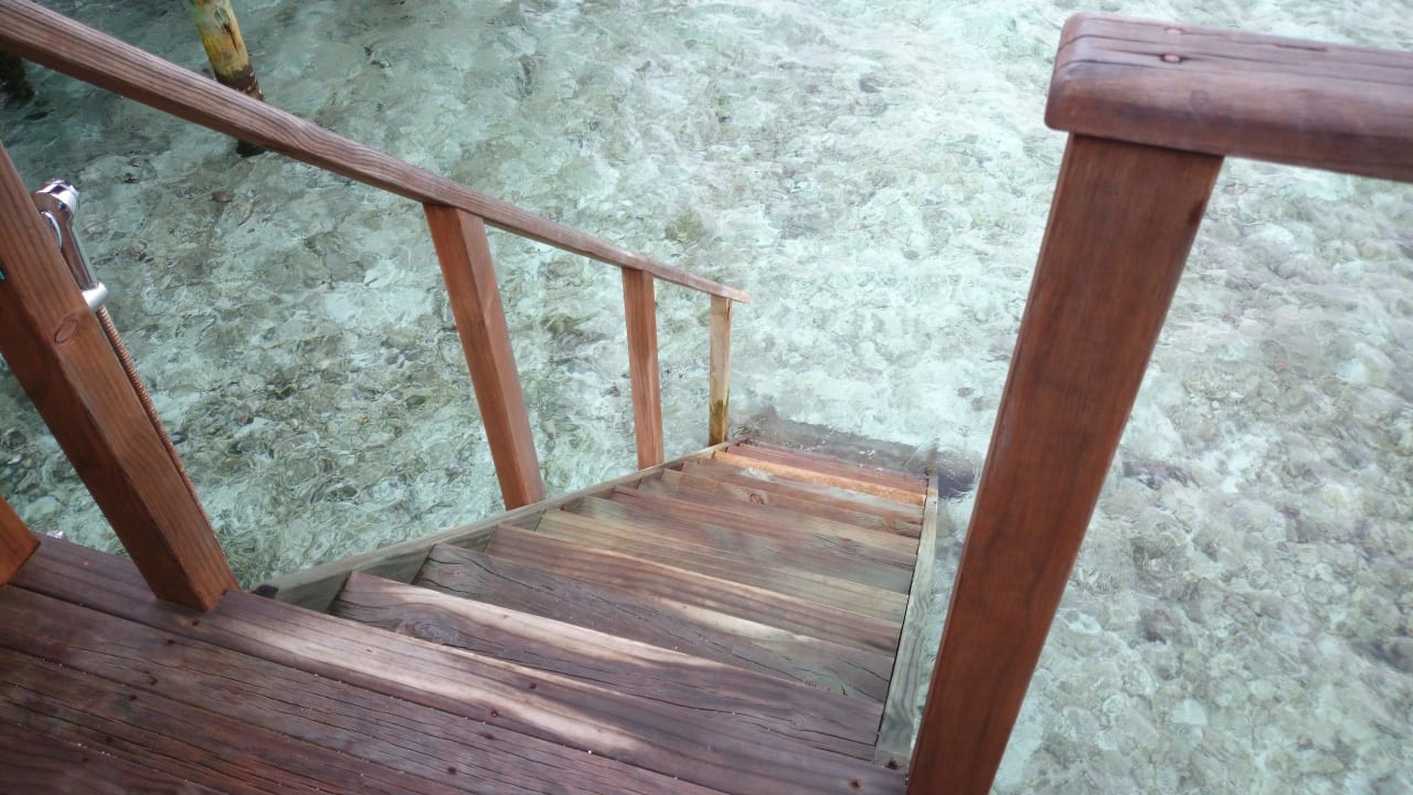 Unsere Treppe zum Meer  Meeru Maldives Resort Island