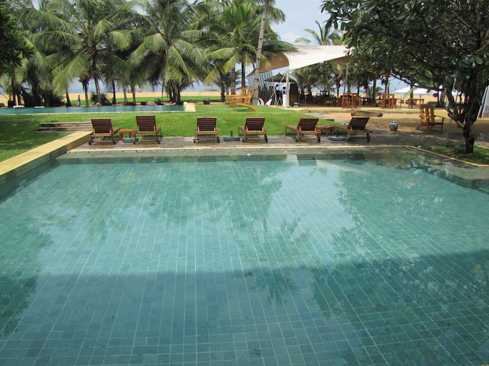 Pool mit Liegen Hotel Jetwing Beach