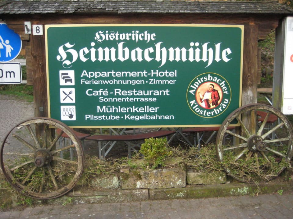 Empfangsschild Hotel Historische Heimbachmühle