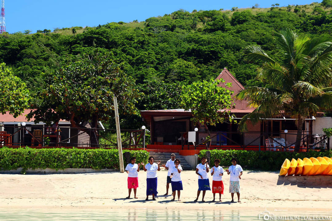 Begrüssung am Hotelstrand Coralview Resort
