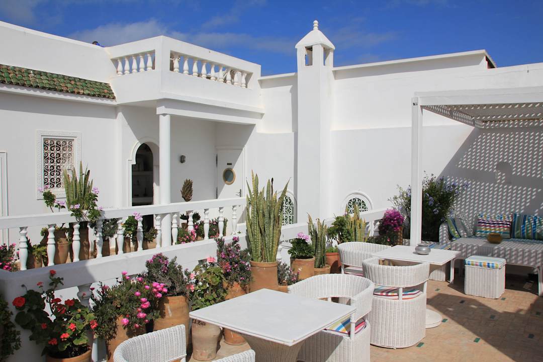 Frühstücksplatz auf der Dachterrasse Guesthouse Dar Loulema