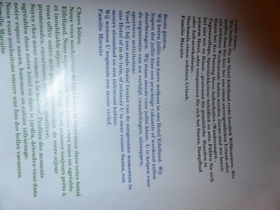 Hotelinformation Hotel Eifelland