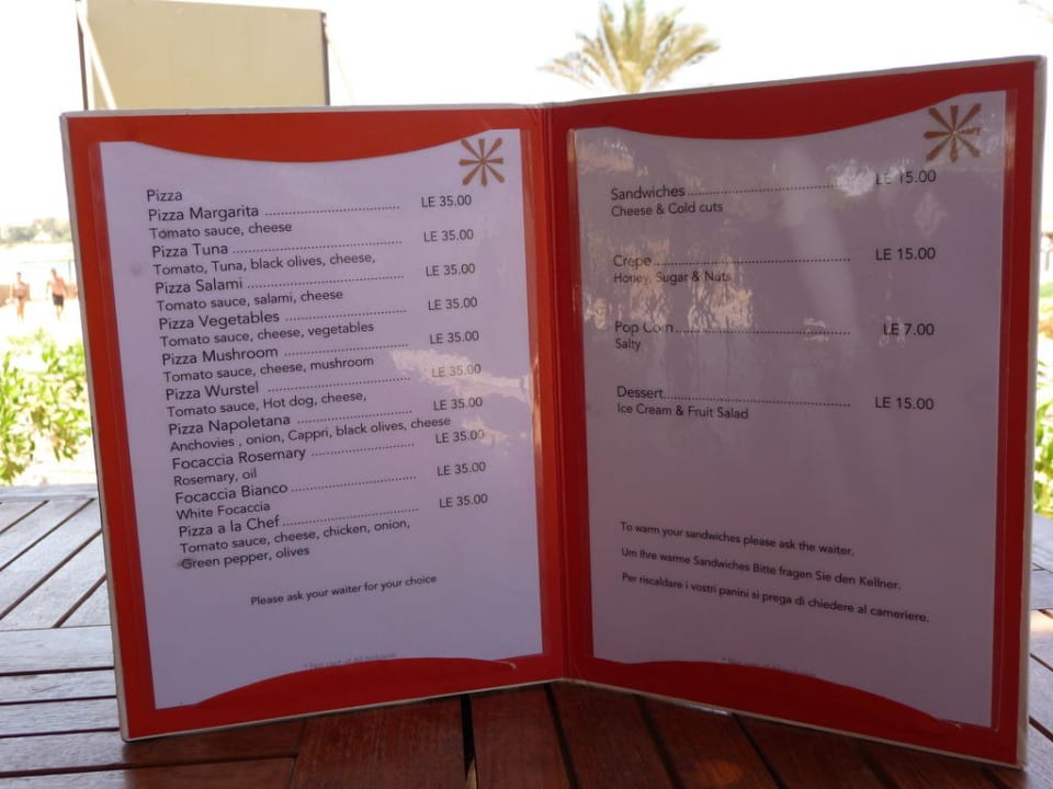 Speisekarte Strandbar Jaz Dar EL Madina