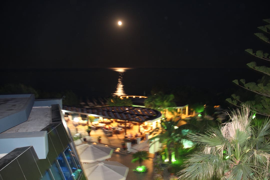 Abendlicher Blick vom Balkon mit Meerblick Hotel Calypso Beach