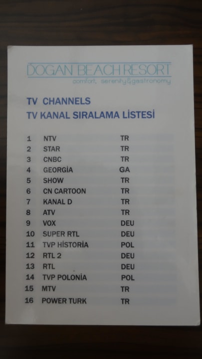 Programy TV Dogan Beach Resort & Spa