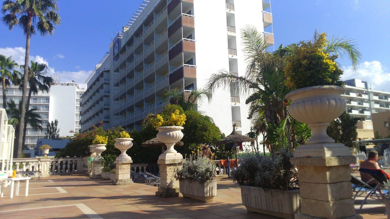 Links die Sonnenbetten rechts Pool Bahía de Alcúdia Hotel & Spa